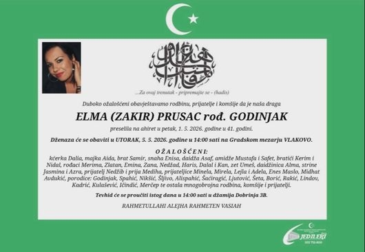 Danas dženaza svirepo ubijenoj Elmi Prusac-Godinjak
