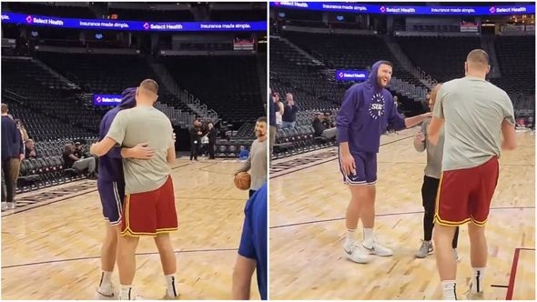 Nurkić i Jokić u zagrljaju: Prije regionalnog derbija bilo vremena i za šalu