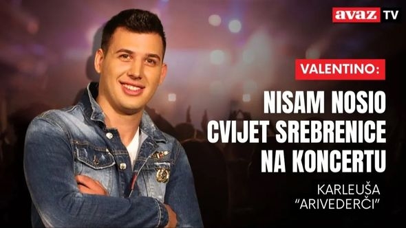 Valentino: Jelena Karleuša, arivederči, nisam nosio cvijet Srebrenice na koncertu Lukasa