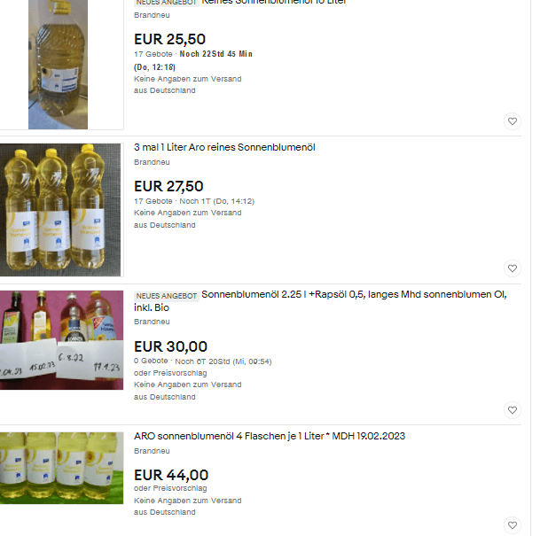 Zbog rata u Ukrajini svjetska nestašica suncokretovog ulja: Na eBayu za litar se traži čak 20 eura